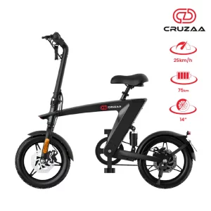 Bicicleta Electrica Plegable Cruzaa Max Carbon Black