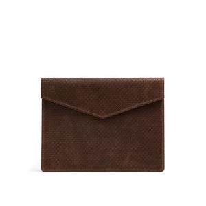 Funda de Cuero para MacBook "Geometric Net" Piel Italiana Artesanal de Curtido Vegetal