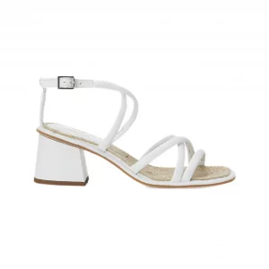 Sandalias Plateadas de Tacon Bloque para Mujer Mangara Bromelia
