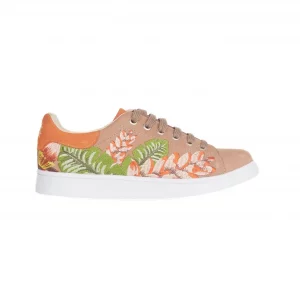 Zapatillas de Ante Bordadas Floral para Mujer Mangara
