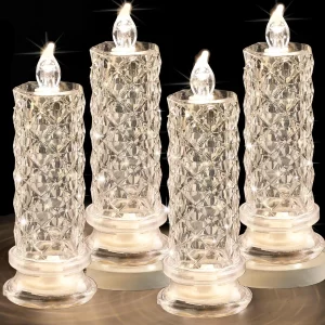 Velas LED cristalinas, sin llama, para bodas, fiestas o decoración de Halloween/navidad
