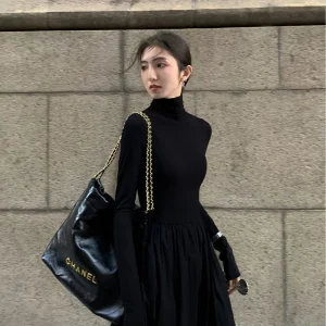 Vestido primavera 2025 estilo coreano (ajustado, sobre la rodilla)