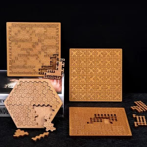 Rompecabezas de madera imposible IQ para adultos, tangram de dificultad extrema