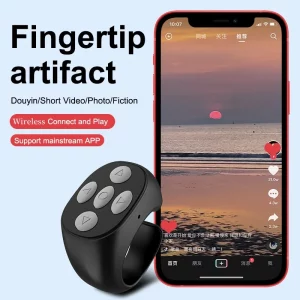 Anillo remoto inalámbrico para TikTok (scroll, selfie, temporizador)