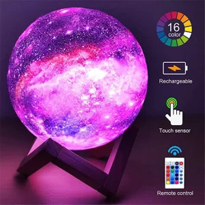 Lámpara luna LED recargable 16 colores