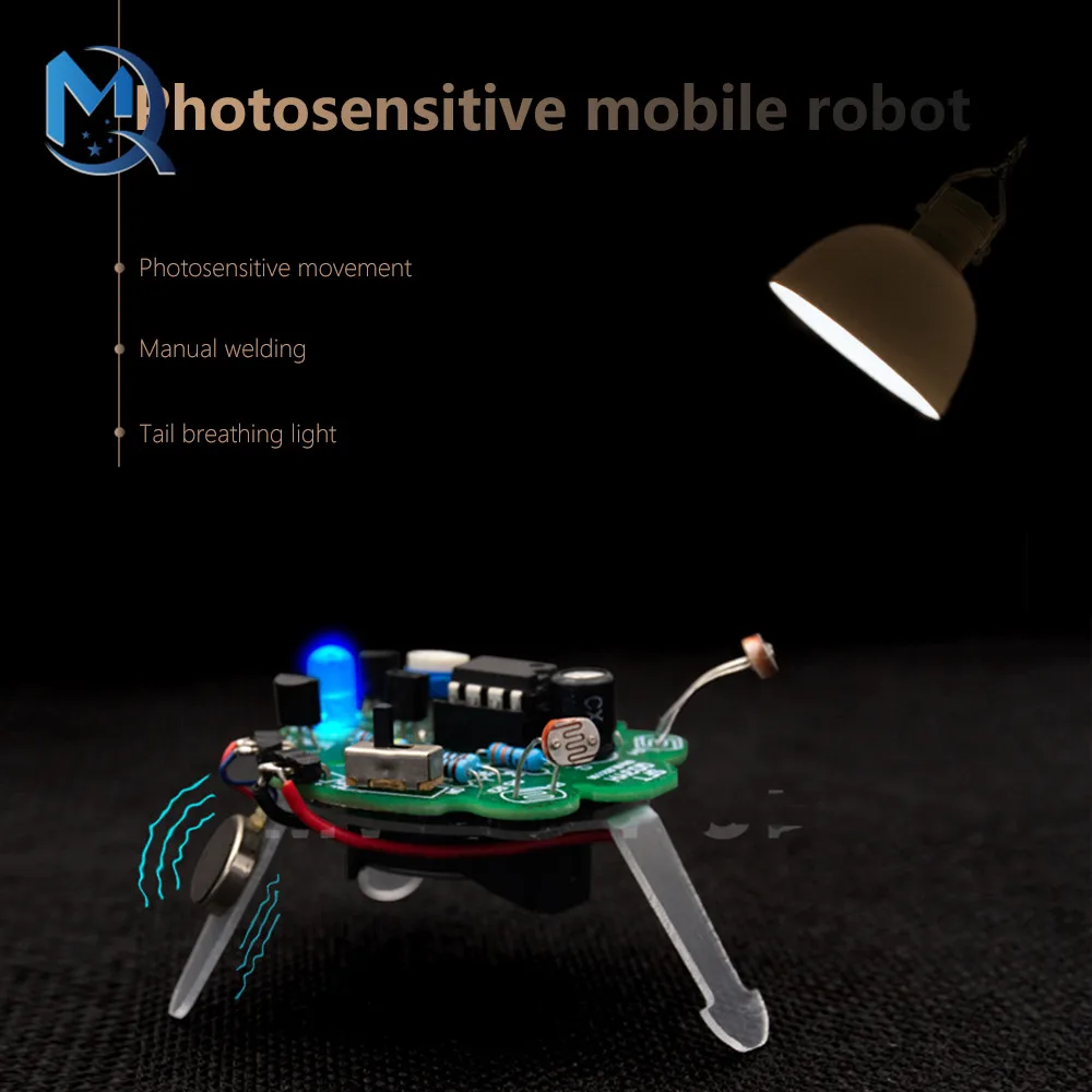 Robot que sigue la luz – Mini robot LED con sensor fotosensible, juguete DIY educativo - Imagen 5