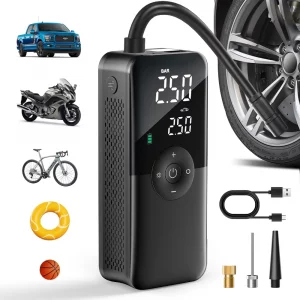Inflador eléctrico portátil CARSUN – Para coche, bici, balón, compresor digital recargable