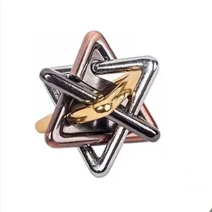 Rompecabezas metálico triangular IQ – Juego de ingenio para adultos